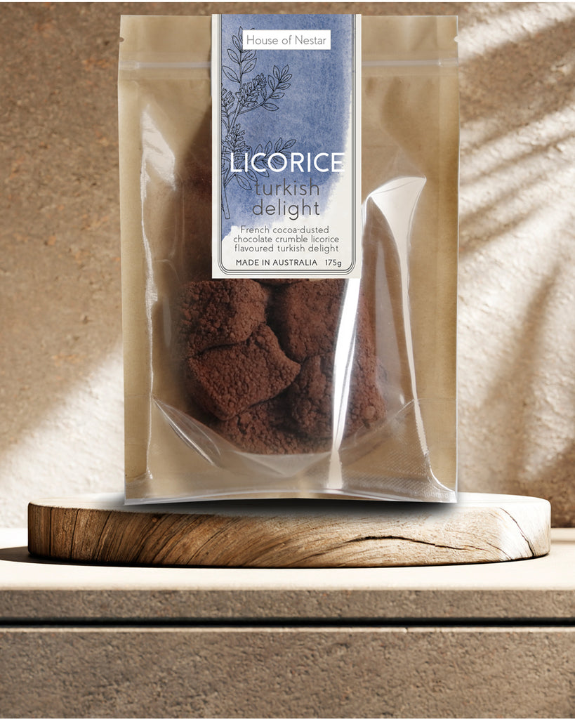 Licorice Crumble Turkish Delight